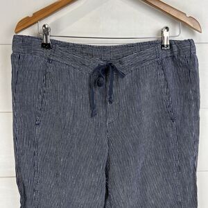 J. Jill Love Linen Coastal Vibes Drawstring Pants Women Size Small Tapered Leg‎